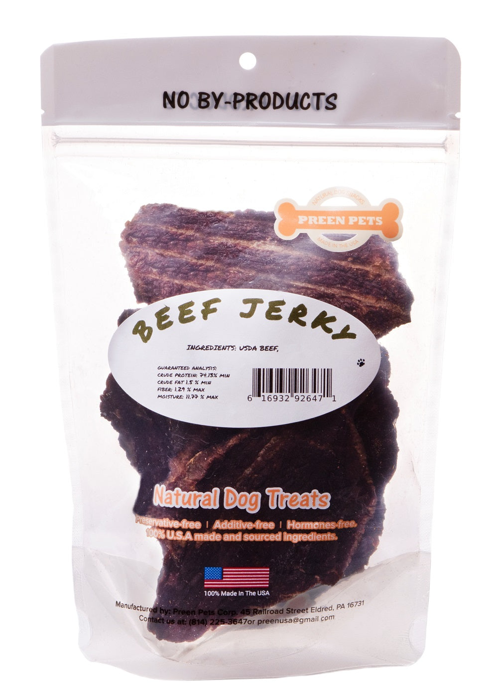 Beef Jerky Dog Treats – 100% USA Extra Lean Sirloin Beef